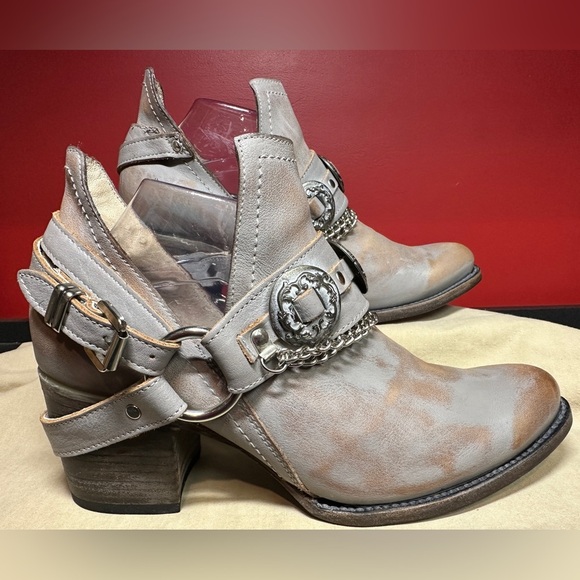 Freebird by Steven Mystic Leather Ankle Western Boots Smoke Gray Women’s Sz 11 - Picture 5 of 16
